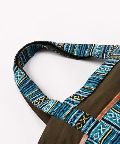 Nepalese Gheri Leather Tote Bag by AMINA - Ametsuchi