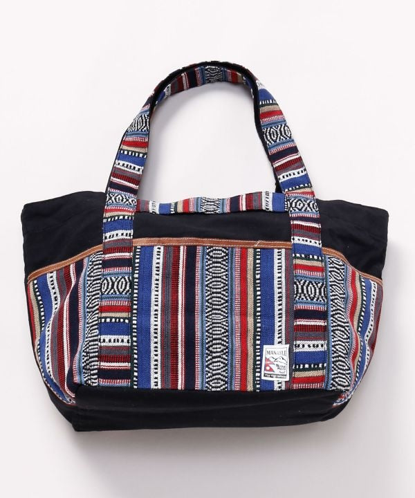 Nepalese Gheri Leather Tote Bag by AMINA - Ametsuchi