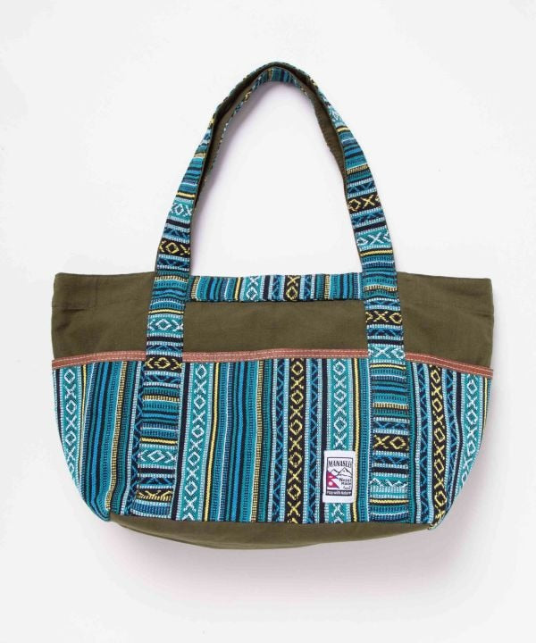 Nepalese Gheri Leather Tote Bag by AMINA - Ametsuchi