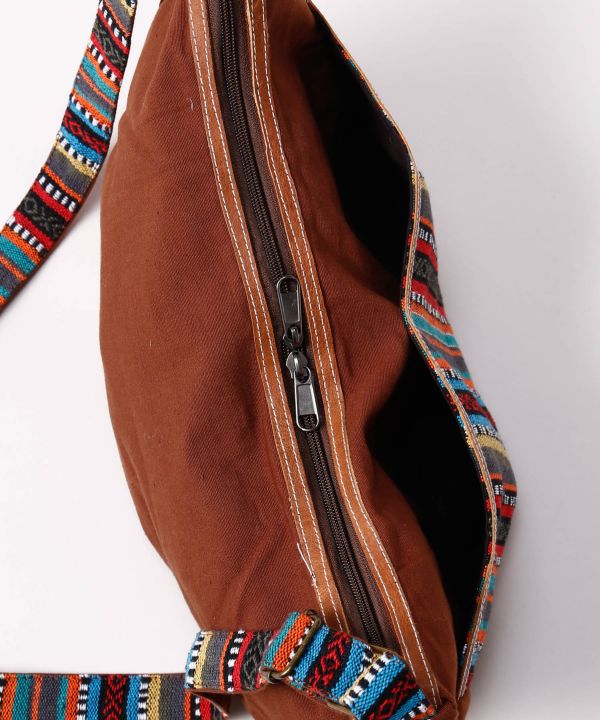 Nepalese Gheri Leather Round Shoulder Bag