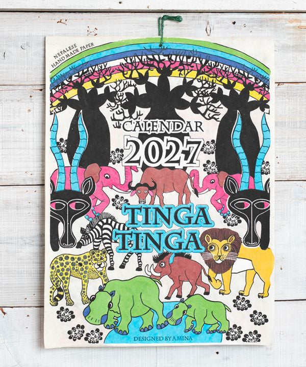 2027 Wall Calendar - Animal Pop Art Calendar by AMINA - Ametsuchi
