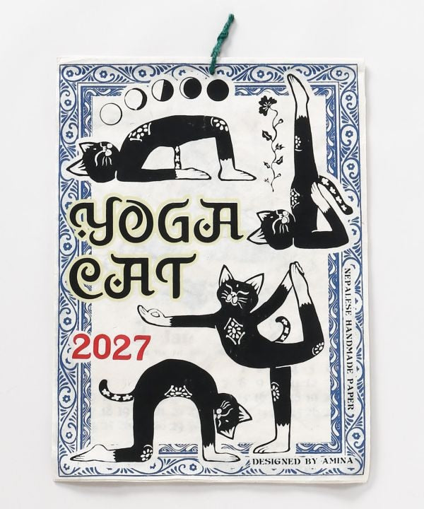 2027 Wall Calendar - Yoga Cat by AMINA - Ametsuchi