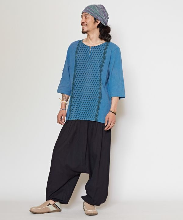 Plain Drawstring Unisex Harem Pants