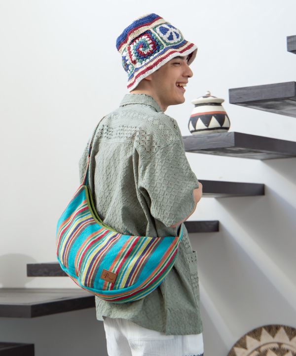 Nepalese Hand Woven Crescent Sholder Bag