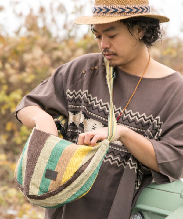 Nepalese Hand Woven Crescent Sholder Bag