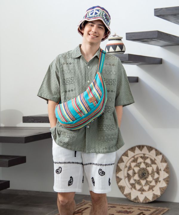 Nepalese Hand Woven Crescent Sholder Bag