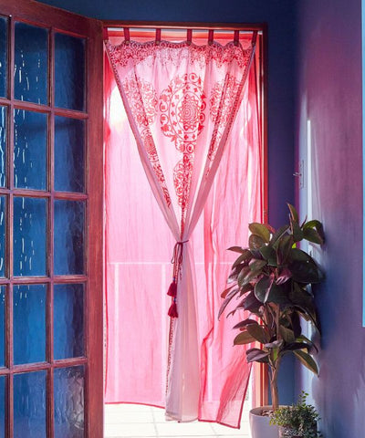 Rideau Mandala en coton superposé 178cm
