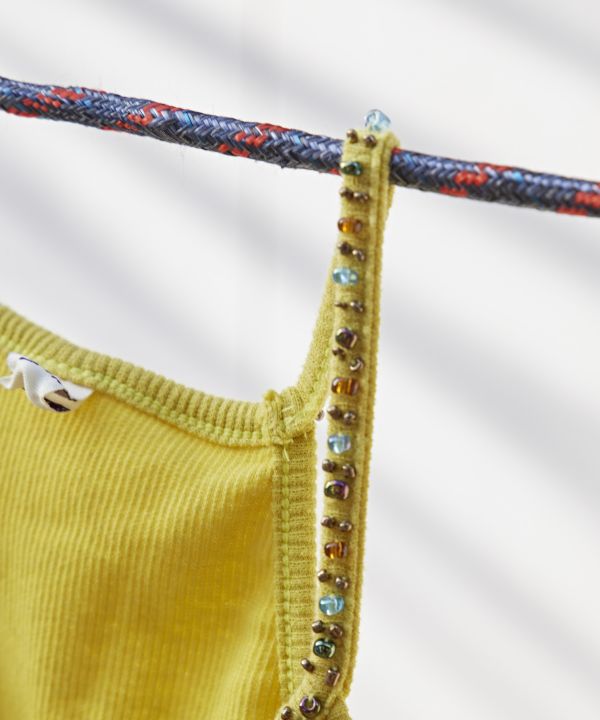 Beaded Rib Cotton Camisole