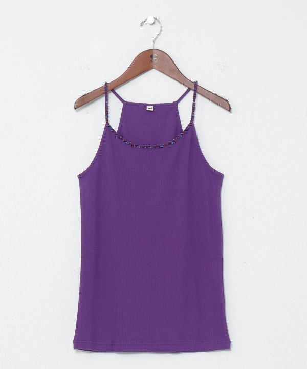Beaded Rib Cotton Camisole