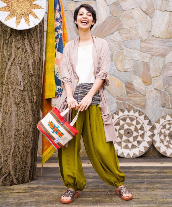 Geometric Pattern Handbag by AMINA - Ametsuchi
