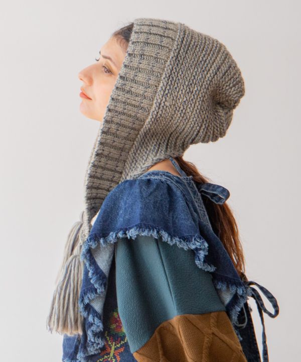 Knitted Beanie with Tassel