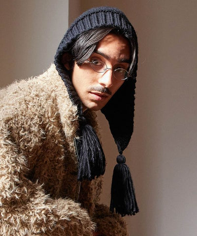 Knitted Beanie with Tassel