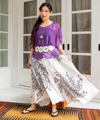 Atasan Poncho Transparan dari Benang Nep AMINA - Ametsuchi