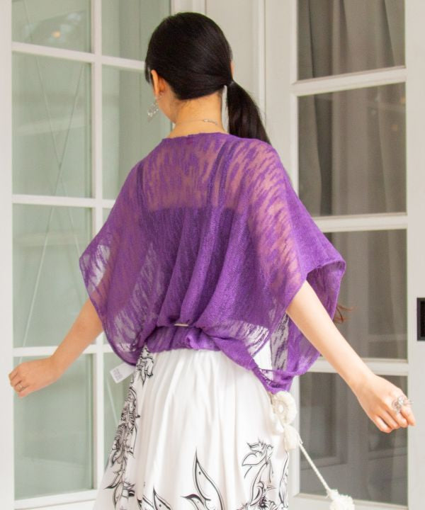 Atasan Poncho Transparan dari Benang Nep AMINA - Ametsuchi