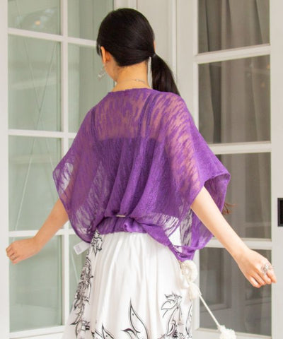 Atasan Poncho Transparan dari Benang Nep AMINA - Ametsuchi