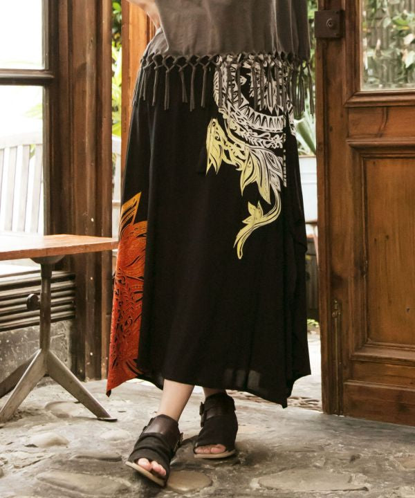 Tribal Flower Long Skirt