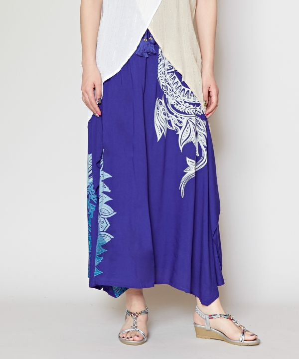Tribal Flower Long Skirt Skirts by AMINA - Ametsuchi