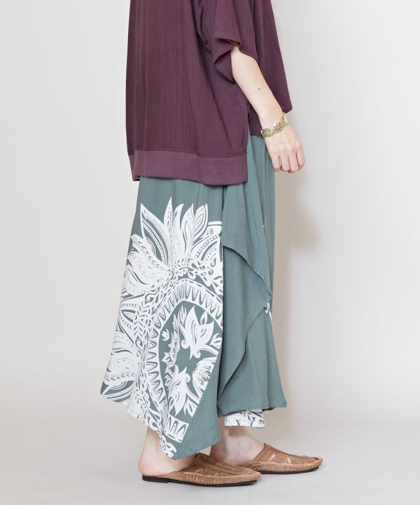 Tribal Flower Long Skirt Skirts by AMINA - Ametsuchi