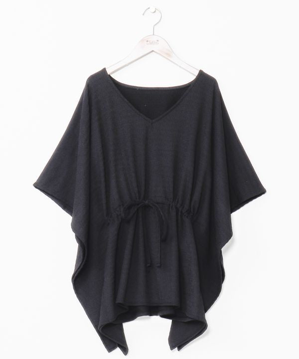 Adjustable Waist Relaxed Knit Top Tops by Kahiko - Ametsuchi