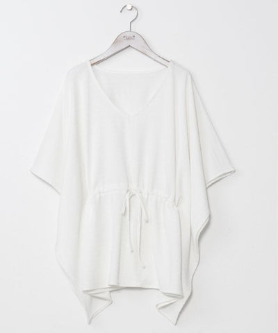 Adjustable Waist Relaxed Knit Top Tops by Kahiko - Ametsuchi