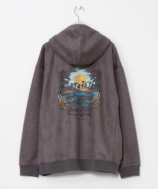 SURF＆Palms Suede Hoodie for Men