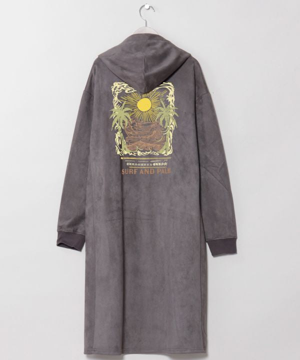 Hawaiian Landscape Embroidered Hooded Dress - SURF＆Palms
