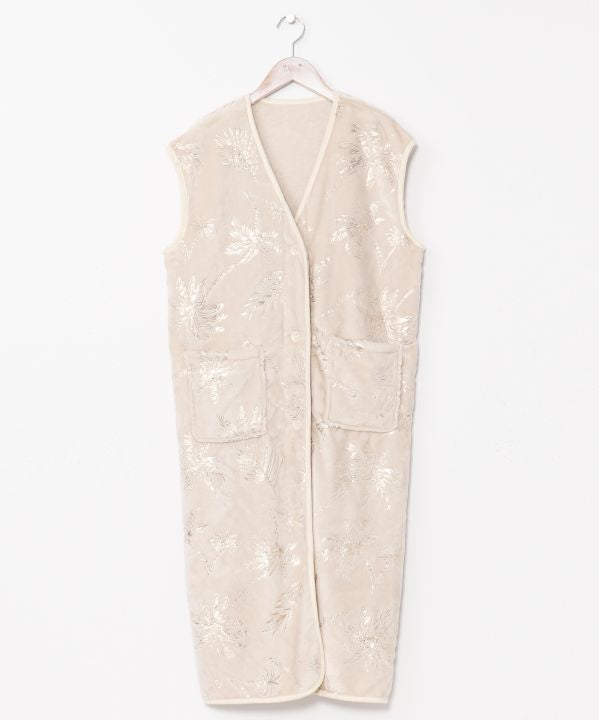 Luxury Palm Tree Print Lounge Long Vest