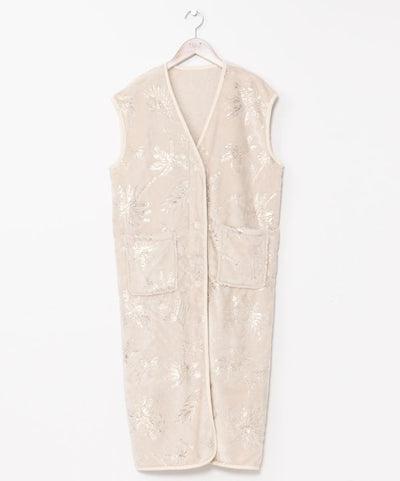 Luxury Palm Tree Print Lounge Long Vest