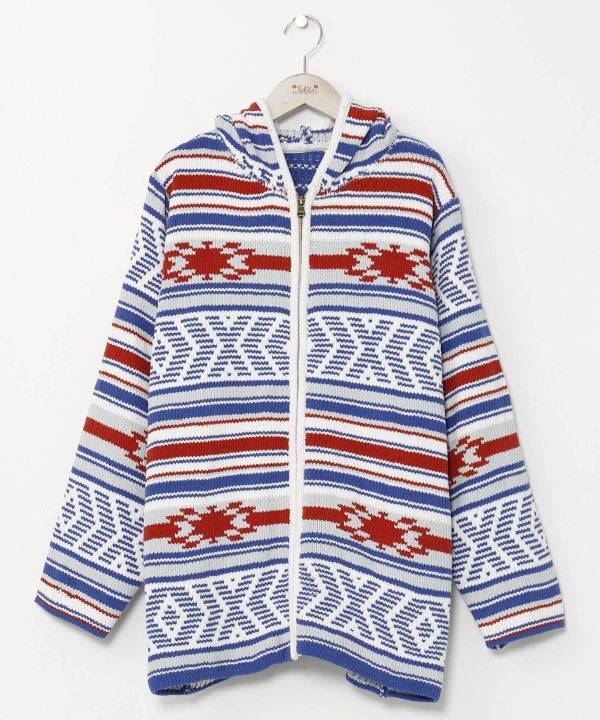 Geom Pattern Chenille Knit Jacket for Men