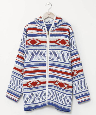 Geom Pattern Chenille Knit Jacket for Men