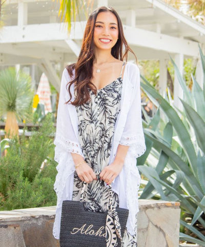 Hand Crochet Convertible Top Cardigan by Kahiko - Ametsuchi