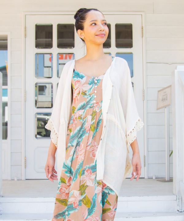 Hand Crochet Convertible Top Cardigan by Kahiko - Ametsuchi