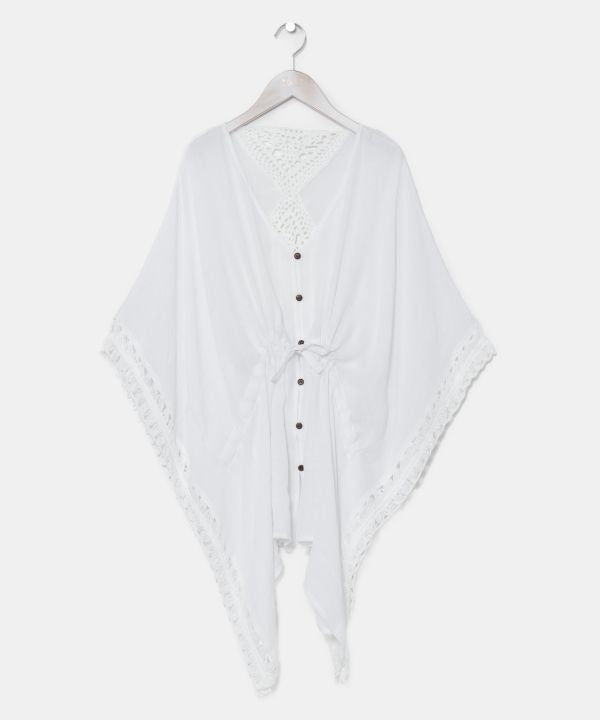 Hand Crochet Convertible Top Cardigan by Kahiko - Ametsuchi