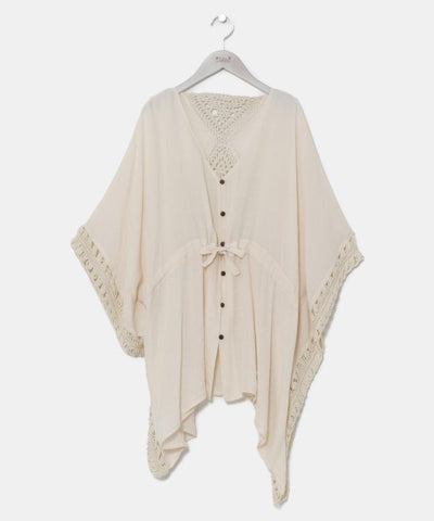Hand Crochet Convertible Top Cardigan by Kahiko - Ametsuchi
