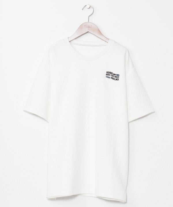 SURF＆Palms Stretch Jacquard Texture T-Shirt