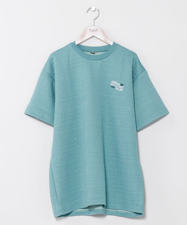 SURF＆Palms Stretch Jacquard Texture T-Shirt