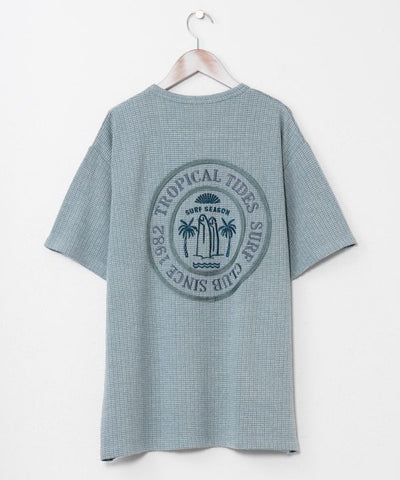 SURF＆Palms Men's Waffle T-shirt Tops by Kahiko - Ametsuchi