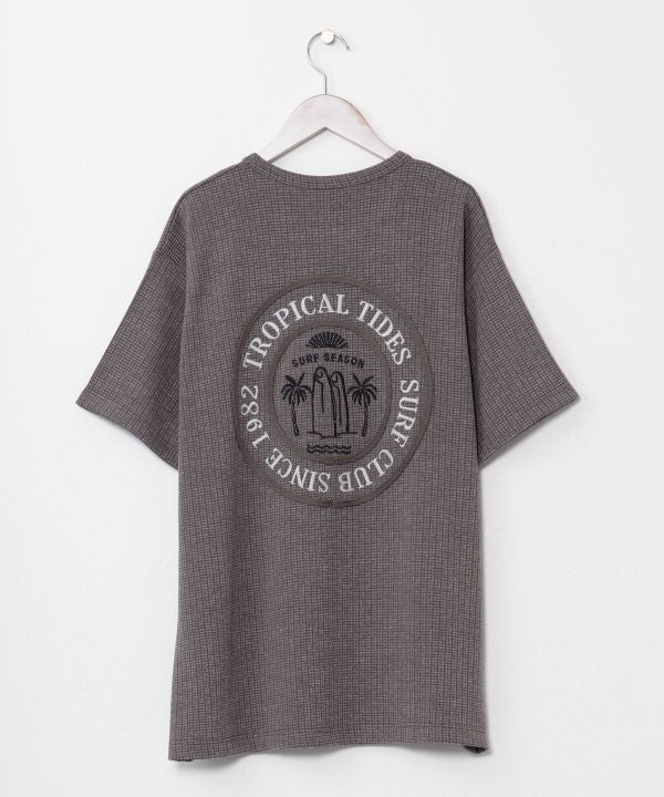 SURF＆Palms Men's Waffle T-shirt Tops by Kahiko - Ametsuchi