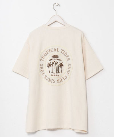 SURF＆Palms Men's Waffle T-shirt Tops by Kahiko - Ametsuchi