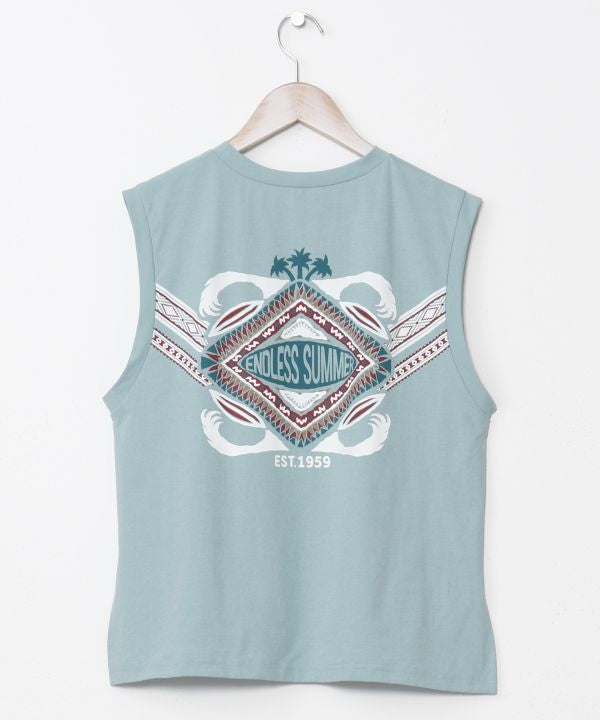 Vintage Print Quick Dry Top Tops by Kahiko - Ametsuchi