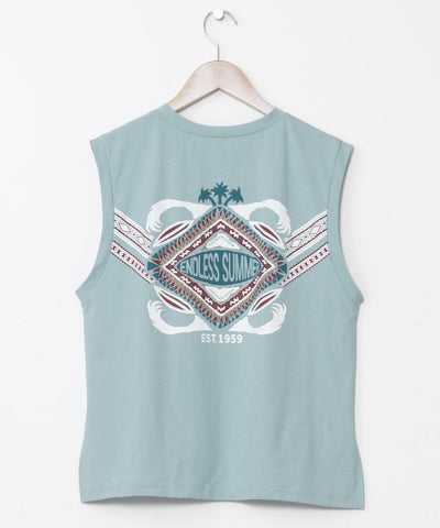 Vintage Print Quick Dry Top Tops by Kahiko - Ametsuchi