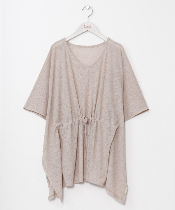 Sheer Texture Waist Tie Knit Top Tops by Kahiko - Ametsuchi