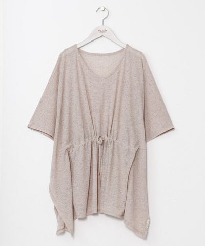 Sheer Texture Waist Tie Knit Top Tops by Kahiko - Ametsuchi