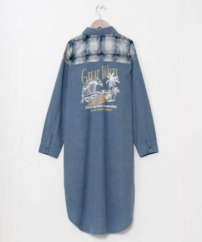 SURF＆Palms Patchwork Shirt Dress