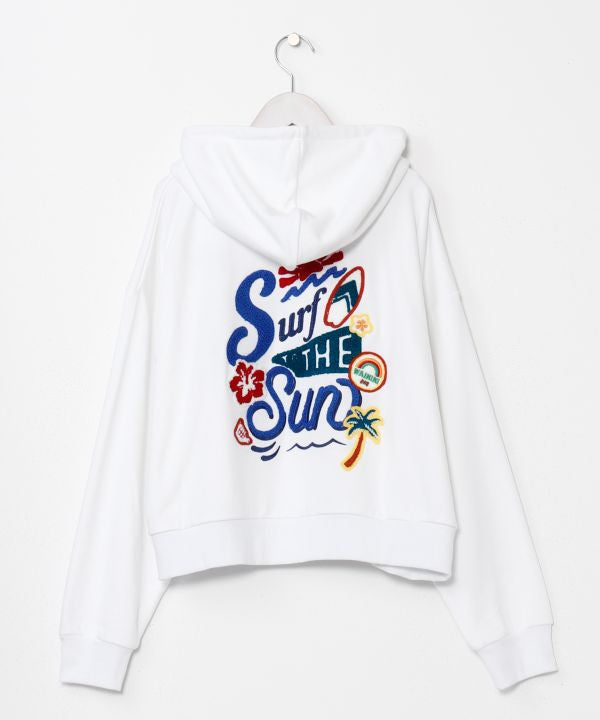 Chenille Cropped Hoodie