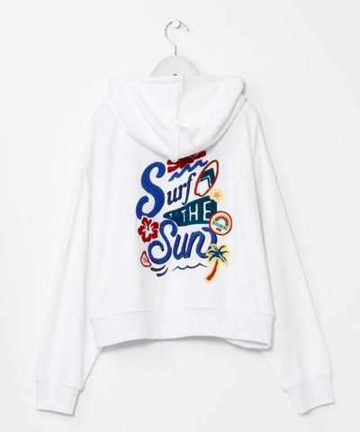 Chenille Cropped Hoodie