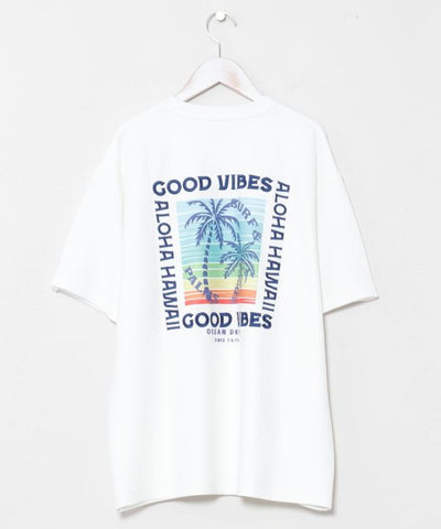 SURF＆Palms Jacquard Surf Print T-Shirt by Kahiko - Ametsuchi