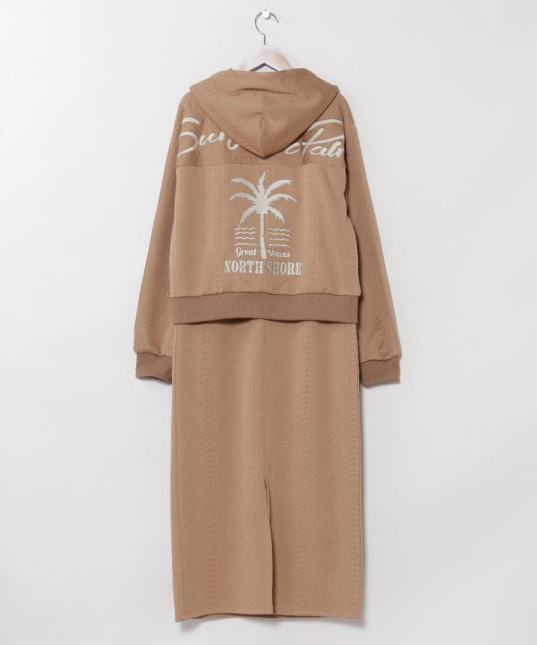 Embroidered Knit Hoodie and Dress Set - SURF＆Palms