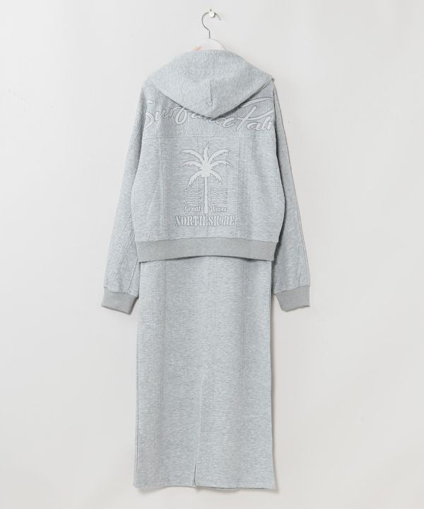 Embroidered Knit Hoodie and Dress Set - SURF＆Palms