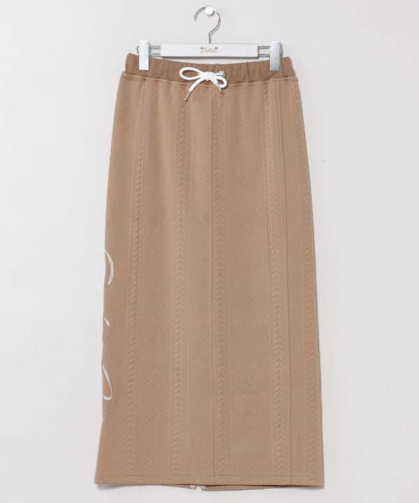 Embroidered Knit Effortless Skirt - SURF＆Palms by Kahiko - Ametsuchi
